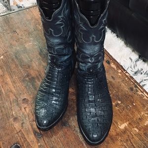 T.O. Stanley Hornback Lizard Boots 9D